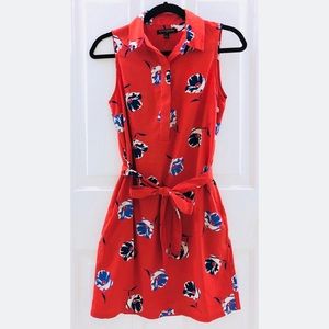 Banana Republic Red Floral Shift Dress, Size 0